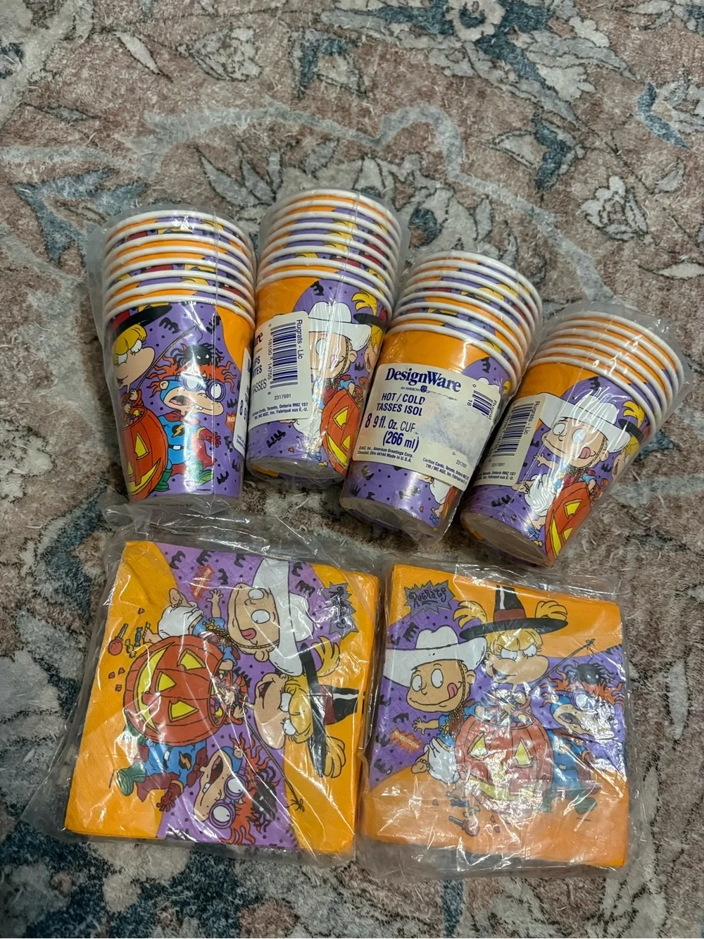 Vintage Rugrats Halloween Paper Napkins and Cups Design Ware